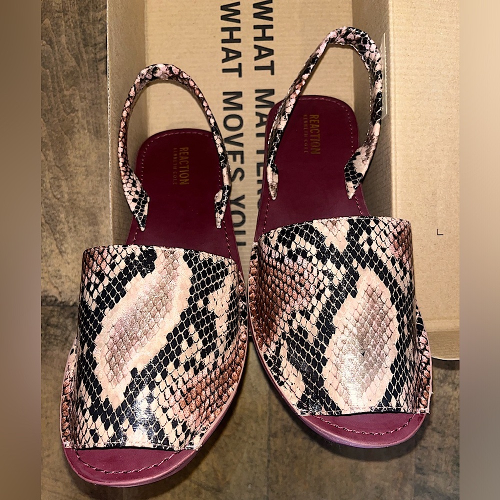 Kenneth Cole Reaction featherweight sculpted wedge sandal.